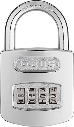 ABUS Zahlenschloss 160/50 - Vorhängeschloss in hochglanz-verchromter Optik - mit individuell einstellbarem Zahlencode - 02987 - ABUS-Sicherheitslevel 6 - Silber