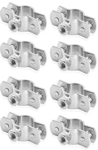 PRIOstahl® Rohrschellen aus Edelstahl V2A f. Stockschrauben - Rohrhalter Rohrbefestigung Rohr (3/8 Zoll, 16-24mm, 8 Stück)