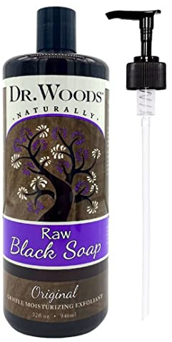 Dr. Woods Savon liquide noir brut de Castille avec pompe 900 ml