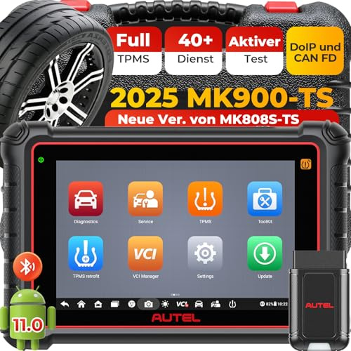 Autel MaxiCOM MK900-TS TPMS Scanner, strumento bidirezionale 2024 aggiornato di MaxiCheck MX808S-TS, MK808S-TS, MS906TS con 40+ servizi, 3000+ test attivi, diagnosi di tutti i sistemi, No-IP limitata