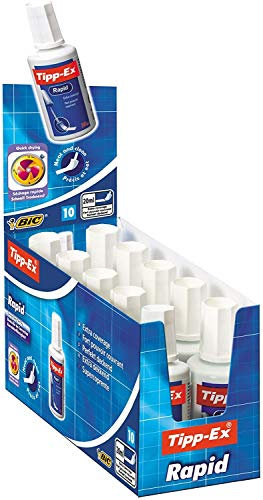 Tipp Ex 2 x Rapid Korrekturflüssigkeit, schnell trocknend, mit Schaum-Applikator, 20 ml, 10 Stück