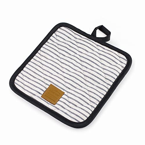 Lacor - 60045 - Four à Mitaines Milan Collection, Résistant à la Chaleur, Sangle Suspendue, 20 x 20 cm, Blanc et Bleu avec Rayures