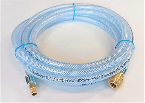 ZaTeChS Tryckluftsslang 200 cm (2 m) | Ø 10 mm DN9 innerdiameter | 60 bar | RQS Typ 26 DN 7,2 (8 mm) - 8 mm (DN 7,2) snabbkoppling | tygrör | tryckluft | luftkompressor