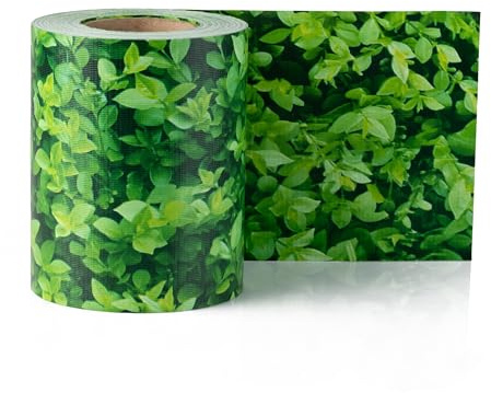 Electronicx PVC Sichtschutzstreifen Buchsbaum | Sichtschutz Zaunfolie Doppelstabmatten | 70m (2x35m) x 19 cm | 450g/m² | UV-beständig, Blickdicht, inkl. 40 Befestigungsclips für Gartenzaun