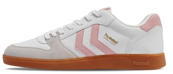 hummel Mixte Schnürsenkel Sneaker Handball Perfekt Erwachsene Basket, Blanc/Rose, 44 EU