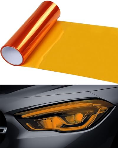 KGDUYC 1 Rolle Scheinwerferfolie, Tönungsfolie für Auto-Rückleuchten, orange Schutzfolie, transparent, schneidbar, selbstklebend Scheinwerfer, getönte Vinylfolie, Nebelscheinwerfer (orange)