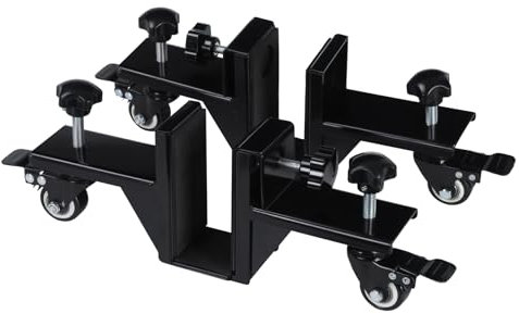 2PCS Door Dolly, Door Installation Kit, Heavy Duty Door Board Dolly for 1 to 2-3/8 Pre-Hung, Slab, and Front Doors, Stainless Steel Door Panel Trolley, Door Lifter Tool Black