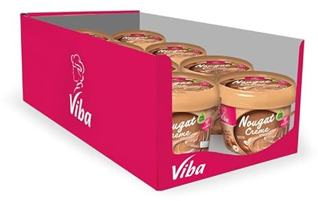 Viba Nougat Creme, ohne Palmöl, Vorratspack, 8 x 375 g (Royal)