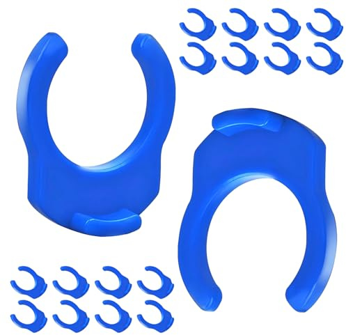 Qrity 20 Piezas Clips de Bloqueo de 3/8 Pulgadas, Abrazaderas de Clip de Bloqueo Azul, Clips de Bloqueo Pinzas para Sistemas de Filtración de Agua RO