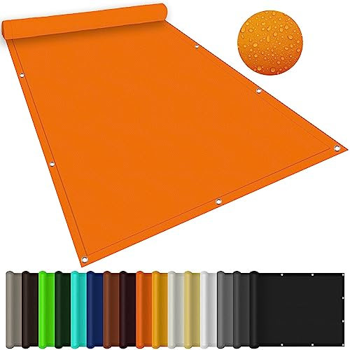 Grande vela impermeabile per patio, 6 x 9 m, arancione, resistente all'acqua e ai raggi UV, perfetta per esterni cortile o prato ombra