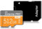 Carte mémoire Micro SD 512GB Classe 10 Vitesse Rapide + Adaptateur SD - pour Caméras, Drones