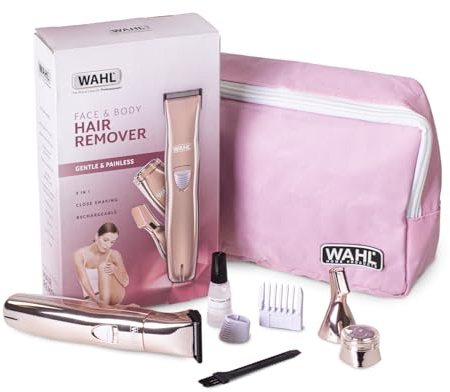 WAHL Ladies Face and Body Hair Remover, tondeuse pour femmes, rasoir rotatif pour femmes, épilateur à sourcils, sabot
