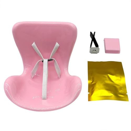 SageFurned Mini asiento de coche para muñecas Kawaii, compatible con decoración de ventilación de aire, transparente, negro, rosa, asiento de seguridad de plástico con cinturón, 120 x 110 x 70 mm