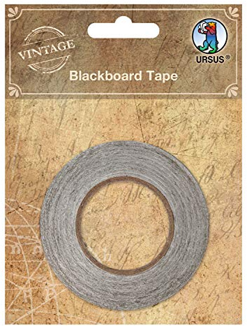 Ursus 40710000 - Blackboard Tape, Klebeband aus Tafelfolie, schwarz, aufgerollt, ca. 2 cm x 5 m, selbstklebend, zur individuellen Beschriftung mit Kreide und Kreidemarkern