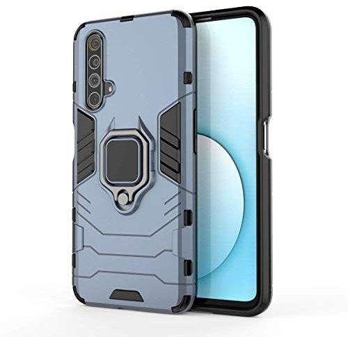 TANYO Funda para OPPO Realme X3 / X3 SuperZoom, Carcasa TPU/PC Hybrid Case con 360° Soporte, Robusta Silicona Estuche, Antigolpes Cover Caso Azul