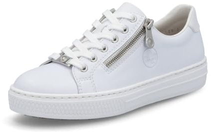 Rieker Women Lace-Up Shoes L59L1, Ladies Comfort Shoes,Comfort Low Shoe,Laces,Comfortable,White (Weiss / 83),42 EU / 8 UK