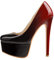 MissHeel Plateau Pumps High Heels Klassische Absatzschuhe Slip On High Heels Rot Schwarz Farbverlauf EU39