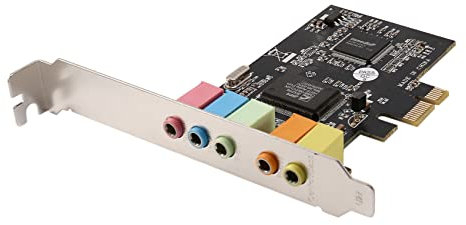 Ggnaxivs PCIe Sound Card PCI-E X1 CMI8738 Chip 32/64 Bit 5.1 Channel Desktop Built-in Sound Card for PC