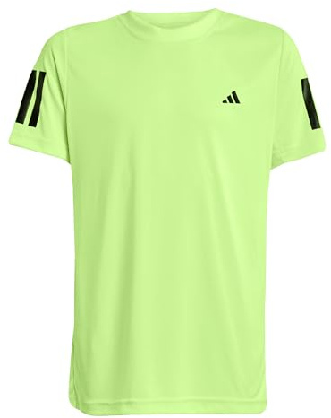 adidas Boy's Boys Club Tennis 3-Stripes T-Shirt, Lucid Lemon, 5-6 Years