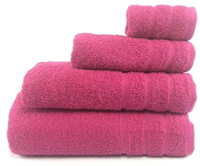 Rufino Díaz Toalla Rizo 100% Algodón 500gr/m2 Leticia (Fucsia - Baño 70x140cm) - Tejido absorvente, Suave y Resistente - para baño, SPA, Piscina