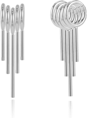 DOEARKO Pesi per Orecchio 1 Paia Dilatatore Orecchio in Acciaio Inossidabile Ear Tunnel Expanders Stretchers Body Piercing Jewelry per Uomini e Donne (Argento)