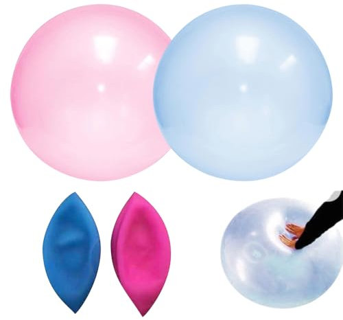 CLIUNT 2PCS Palla Gigante Gonfiabile, 120cm Pallone da Spiaggia, Bubble Ball, per giochi all'aperto e Beach Garden Ball Party all'aperto, ideali per ragazzi e ragazze
