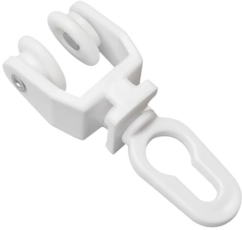 40 Pieces Curtain Track Rollers Pulleys – Plastic Double-Wheel Gliders for Window and Shower Curtain Rails