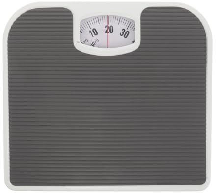 VALICLUD Báscula de baño Báscula portátil personal Escala de medición corporal Escala mecánica Escala de esfera para peso corporal Báscula de viaje Balanza de alta precisión Gel de sílice gris claro