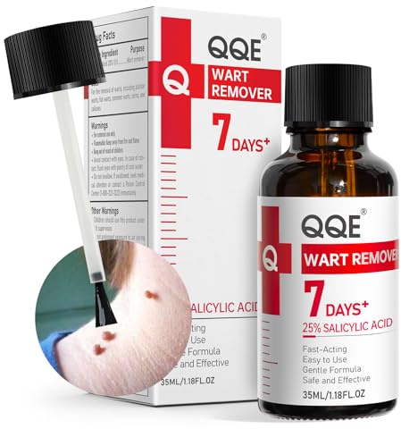 Wart Remover, 25% Salicylic Acid Wart Remover Liquid, Fast-Acting Treatment Wart Remover for Plantar Warts for Feet, Salicylic Acid for Warts, Corn Remover for Toes, Common & Flat Warts, 1.18FL.OZ