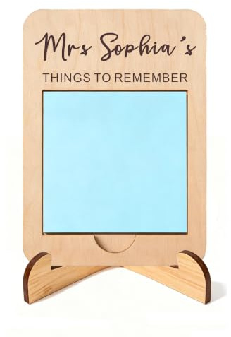 EDSG Personalised Note Holder, Thank You Teacher Gifts, Wooden Sticky Note Holder, Teacher Appreciation Gifts End of the Year Teaching Assistant Nursery