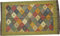 GURU SHOP Orientalischer Grob Gewebter Kelim Teppich 160x90 cm - Muster 2, Grün, Leinen, Teppiche, Bodenmatten