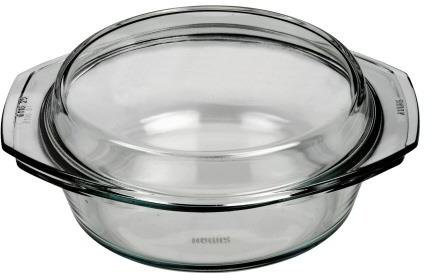Simax Glas-Schüssel rund mit flachem Deckel, 1 Ltr. (ø 18,2 cm)