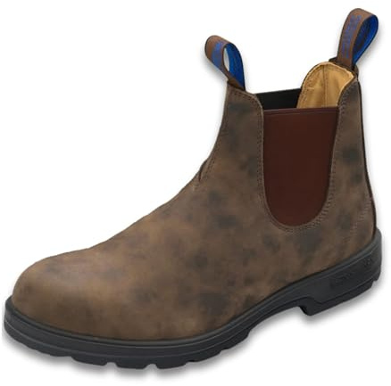 Blundstone 584 Thermal Series Unisex Fully Waterproof Premium Leather Chelsea Boots for Men and Women with Insulated Shearling Footbed & Shock Absorption, Rustic Brown, 8 US Men / 10 US Women / 7 AU