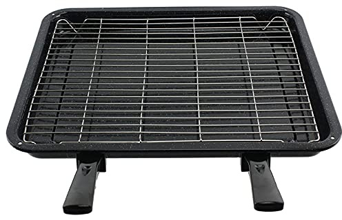 SPARES2GO Extra Large Grill Pan, Rack & Dual Detachable Handles for Blomberg Oven Cookers