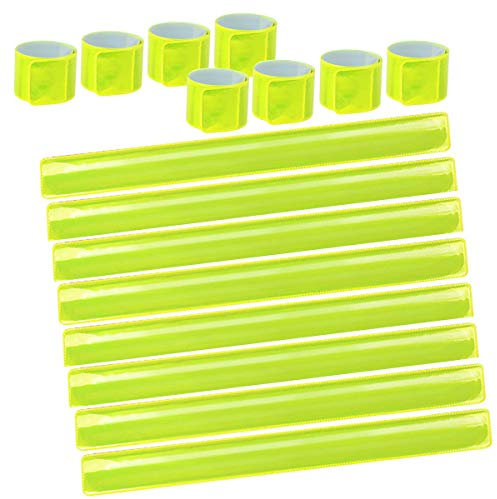O-Kinee 16PCS Reflektorbänder Schnapparmbänder Klatscharmband Sicherheitsband Reflektierend für Jogger und Radfahrer (Grün 16pcs)