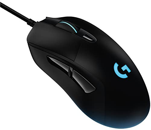 Logitech G403 HERO Gaming-Maus mit HERO 25K DPI Sensor, LIGHTSYNC RGB, geringes Gewicht von 87g und optionales 10g Gewicht, geflochtenes Kabel, PC/Mac - Schwarz