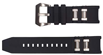 Vicdason Ersatzarmband für Invicta Russian Diver, schwarzes Gummi-Silikon-Invicta-Uhrenarmband, Mit Metalleinsätzen, 26mm, Taucher