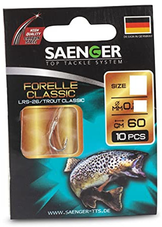 Forellenhaken LRS-26 Gr. 8-60cm Vorfachhaken Forelle Carbon Steel von SÄNGER