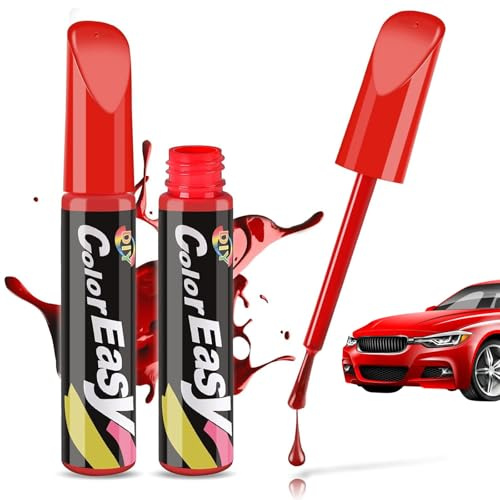 BASTOUR Stylo Retouche Peinture, Stylo Réparation des rayures Auto, Anti Rayure pour Carrosserie Moto Voiture Vélo, 2 Pièces (Rouge)