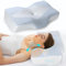Memory Foam Neck Support Pillow for Neck and Shoulder Pain Sleeping with Cooling Pillowcase: Ergonomic Cervical Pillow 5X Pain Relief - Contour Bed Bolster Pillows for Side Back Stomach Sleepers
