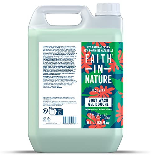 Faith In Nature Natural Body Wash - Duschgel - Vegan & Cruelty Free, ohne SLS oder Parabene - 5L Nachfüllpack - Aloe Vera