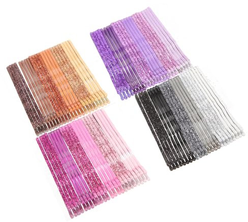 minkissy 192pcs Volume Hair Clips Glitter Powder Girls Hair Accessories Metal Bobby Pins for Styling