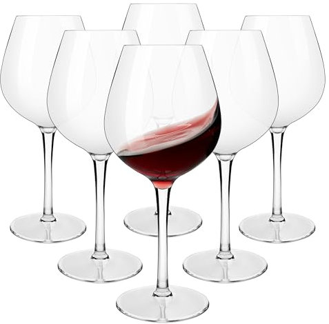 HAHASHOW Incassable Verres à vin Rouge, Tritan-Plastique Verres à Pied, 480 ML Verres à Vin Blanc résistants au Lave-Vaisselle, Lot de 6