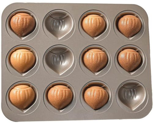 Bemvp Stampo per Torta di Castagne 3D Stampo Forno Teglia per Madeleine Antiaderente 12 cavità Stampo per Torta di Castagne Madeleine Strumenti di Decorazione per Dessert