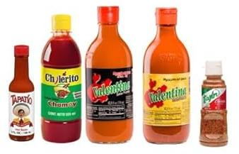 Combo Picante: Valentina Negra 370+Valentina Amarilla 370 ml+Sala Tapatío+TajÍN Clásico+Chilerito 355 ml- 5 uds!