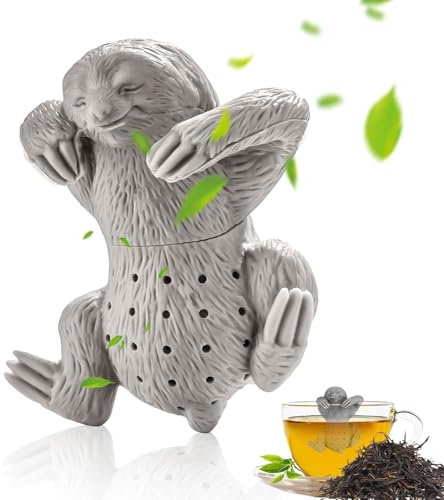 Aweisile Silikonbaum Faultier Tee Infuser für Losen Tee - Lustig Silikon Teesieb für die Meisten Teekannen und Tassen