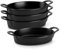 MALACASA Oval Ceramic Lasagne Dishes for Oven, Oven Baking Dishes, Ideal for Lasagne Shepherds Pie and More - Small Lasagne Dish, Pie Dish, for Oven Safe, Set of 4, 22 OZ, Black