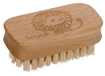 Niyok® Handwaschbürste für Kinder • Kinder Nagelbürste aus FSC-Buchenholz mit weichen Naturborsten (Vegan) • Hochwertige Waschbürste für gründliche Reinigung • Fingerbürste Kids