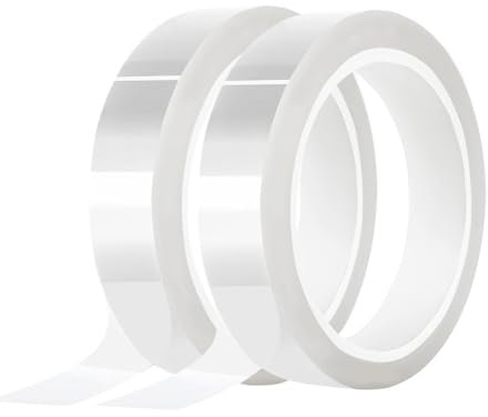 Creatorally Nastro Termico per Sublimazione, Nastri Alta Temperatura 10mm x 66mm 2 Rotoli, Nastro Resistente al Calore per Pressa a Caldo, Adesivo in PTFE per Vinile Scheda Elettronica Senza Residui