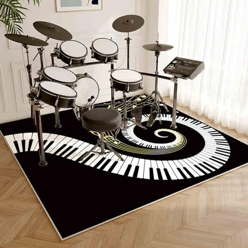 Drum Rug Mat Soundproof Carpet for Drummers - Outdoor Electronic Drum Set Practice Music Rug - 110 x 80 cm